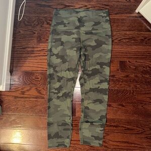 Lululemon Army Camo High Waisted 23” Wunder Train Leggings